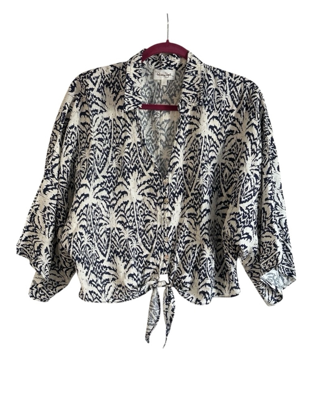 Panama Jack linen blend cropped top l